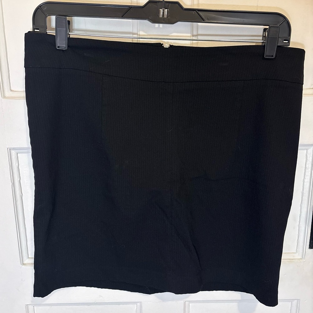 Reitmans Skirt 16Petite Black Chic Versatile Mini Skirt Casual with zip